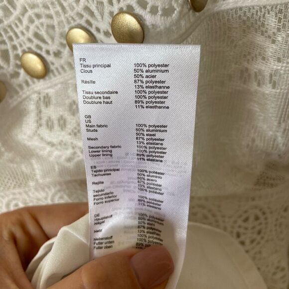 NWT Maje Robe a Clou Manc Blanc Mini White Dress Elite Show Size M - Picture 9 of 11